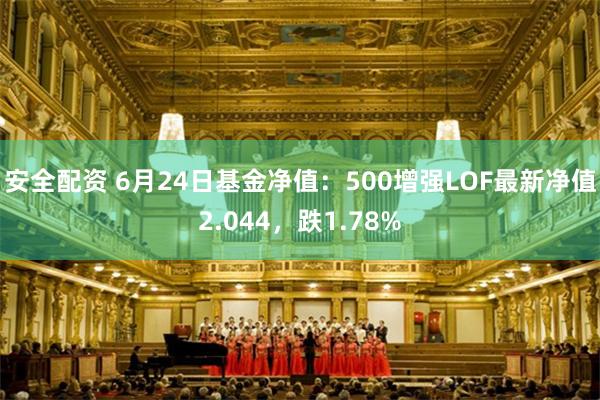 安全配资 6月24日基金净值：500增强LOF最新净值2.044，跌1.78%