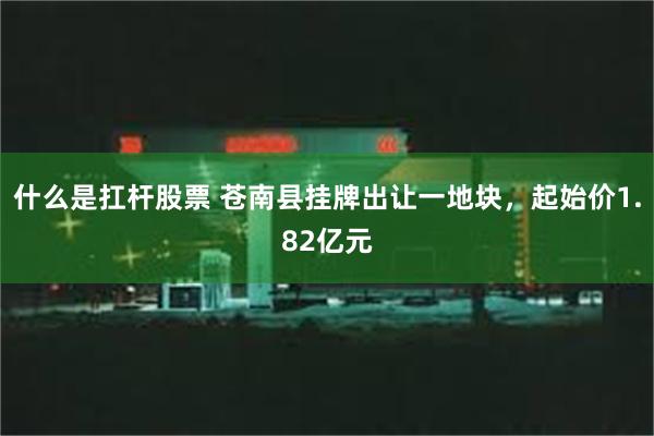 什么是扛杆股票 苍南县挂牌出让一地块，起始价1.82亿元