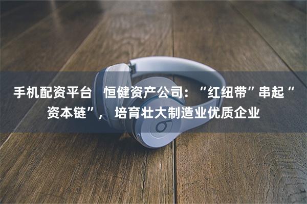 手机配资平台   恒健资产公司：“红纽带”串起“资本链”， 培育壮大制造业优质企业