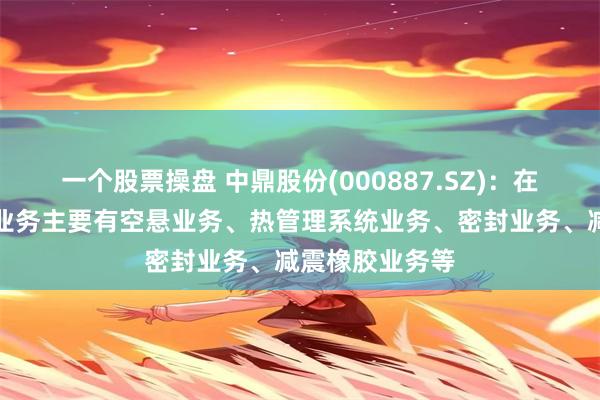 一个股票操盘 中鼎股份(000887.SZ)：在欧洲、美洲的业务主要有空悬业务、热管理系统业务、密封业务、减震橡胶业务等