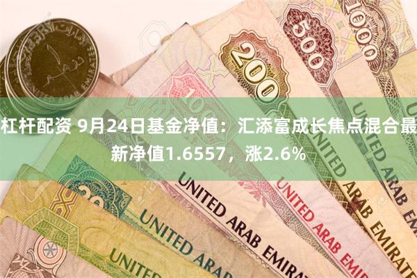 杠杆配资 9月24日基金净值：汇添富成长焦点混合最新净值1.6557，涨2.6%