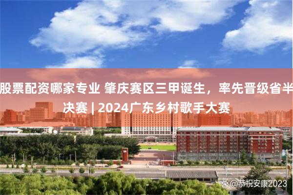 股票配资哪家专业 肇庆赛区三甲诞生，率先晋级省半决赛 | 2024广东乡村歌手大赛